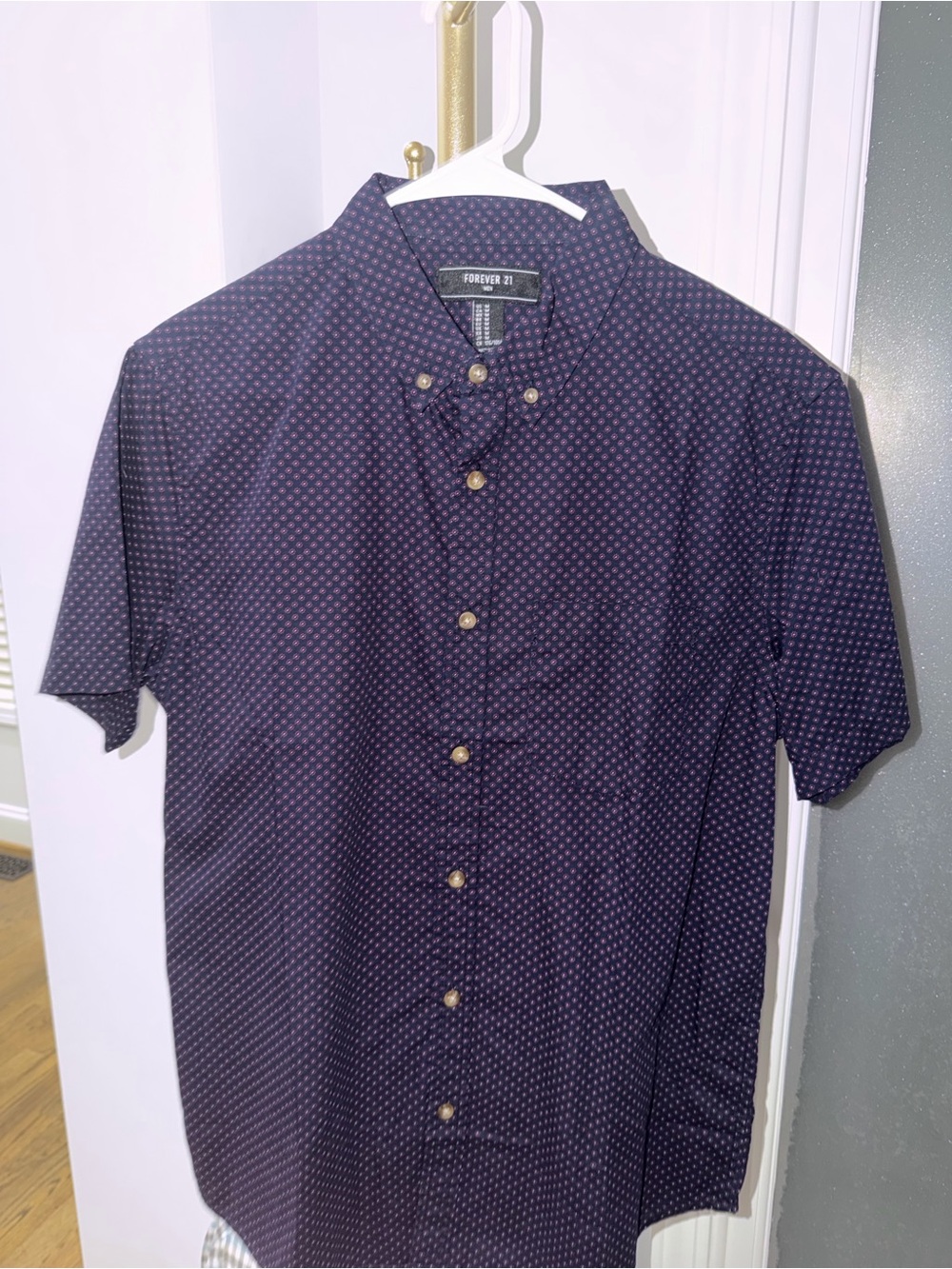Forever 21 Men’s Printed Short-Sleeve Button-Down Shirt